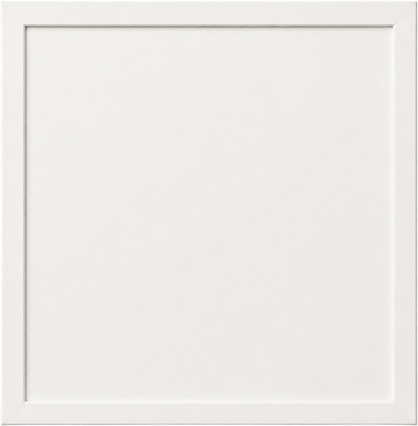 Slim Shaker cabinet door sample in a soft white painted finish